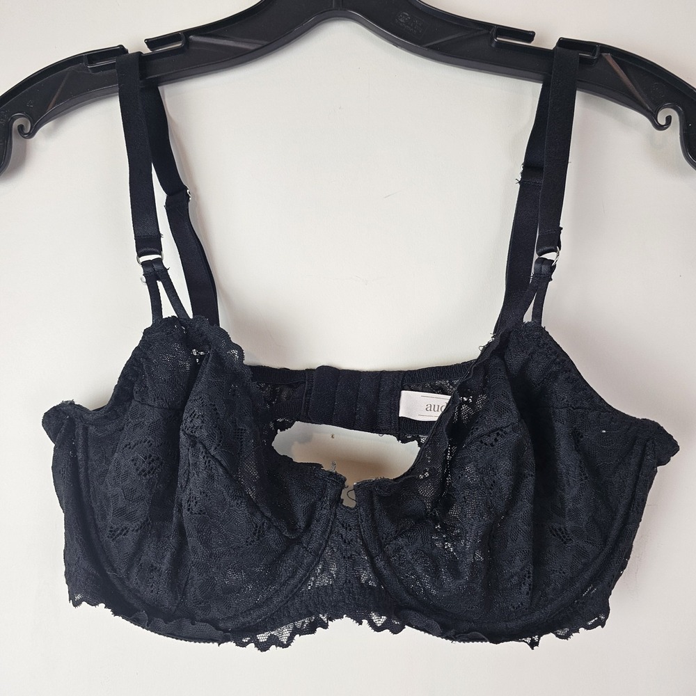 Auden Balconette Coverage Unlined Underwire Bra Lace Women's Size 36C Black
